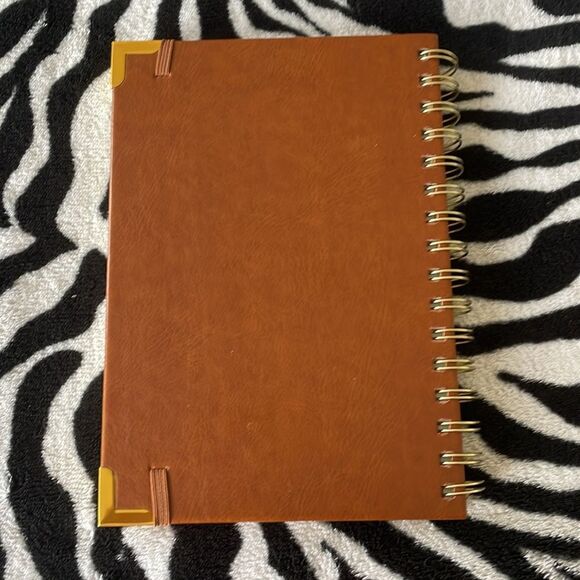 Martha Stewart brown faux leather hard cover spiral stitched notebook journal - Picture 5 of 10